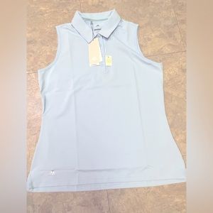Women’s Adidas powder blue sleeveless golf shirt